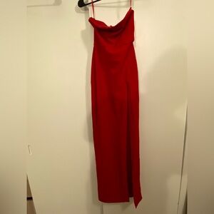 Meshki strapless red dress
